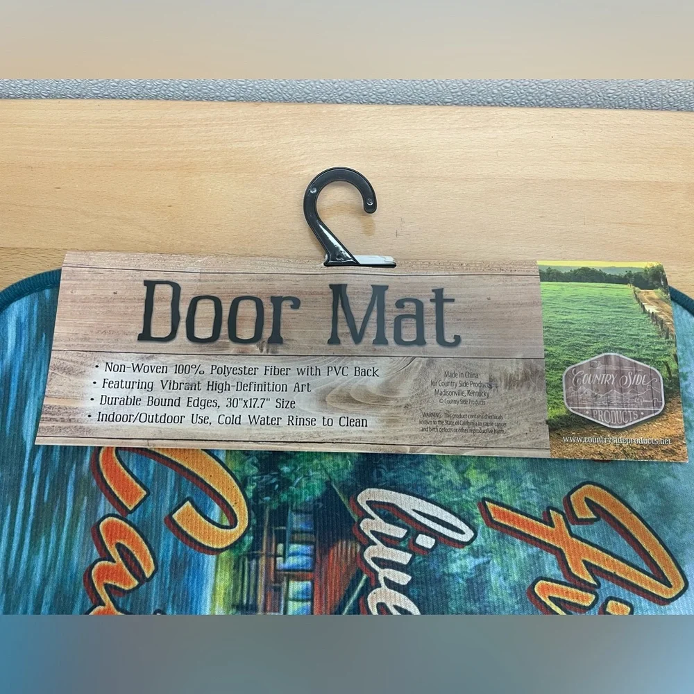 Largemouth Bass Door Mat. 17.7”x30” Fishing Rug, Indoor/Outdoor